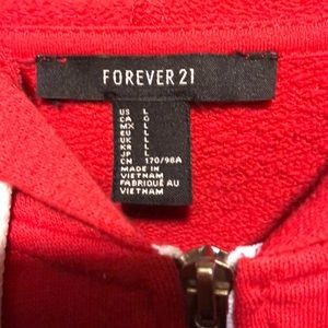 Apple red zip up hoodie